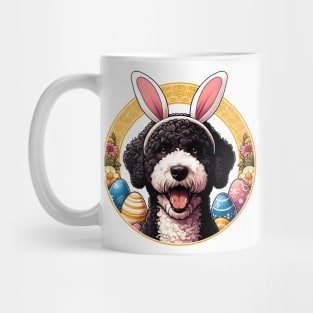 Spanish Water Dog Enjoys Easter with Bunny Ears Mug